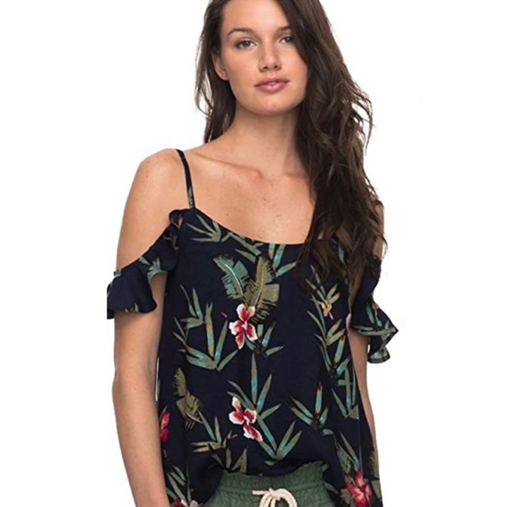 Roxy cold shoulder floral top size small